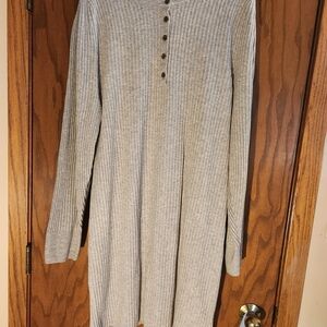 Gray Ribbed Knit Dress Gap